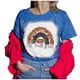 thumbnail image 4 of Tops Para Mujer Elegante Blusa Casual Camisas Manga Corta Corbata Digital Impresión Cuello Redondo Camiseta Suelta Odeerbi  ODB169062, 4 of 5