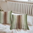 thumbnail image 6 of Throw Pillow Covers 20x20 Inch Set of 2, Sage Green Waterproof Outdoor Pillow Covers, Farmhouse Wood Grain Vintage Brown Striped Decorative Cushion Pillowcases for Couch, Sofa, Bed, Garden, Patio, 6 of 9