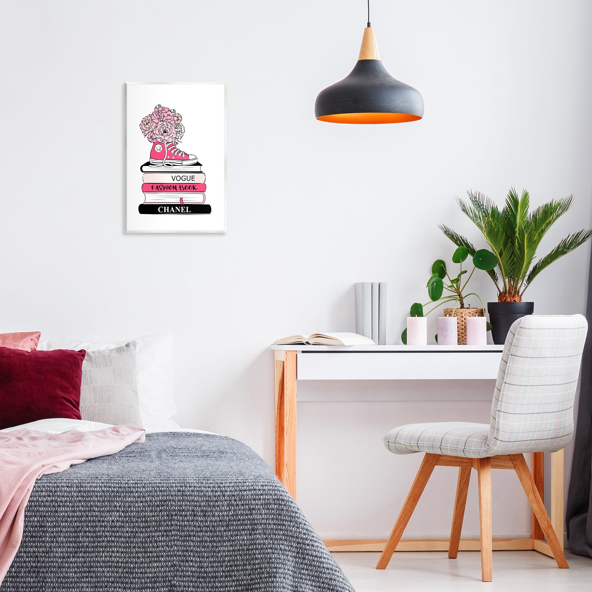 Stupell Industries Sporty Sneaker Bookstack Beauty & Fashion Painting Unframed Art Print Wall Art, 13 x 19