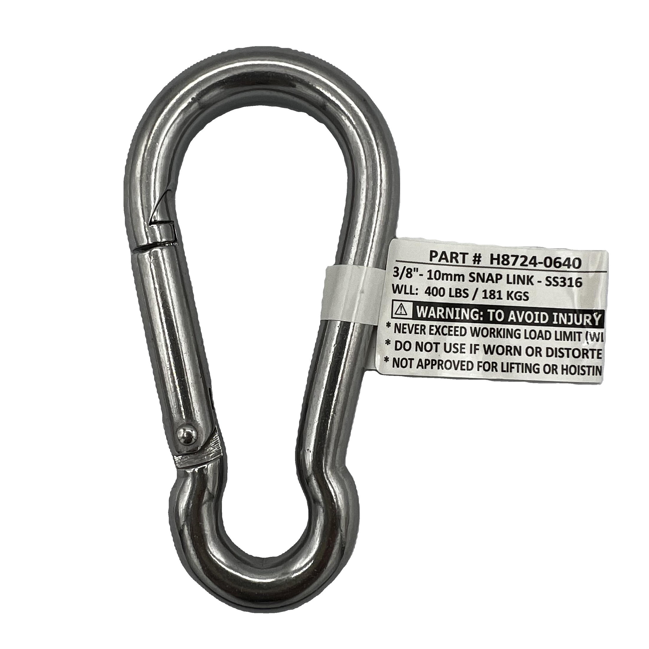 3/8" Stainless Steel Spring Link, 5 Pack, Peerless Chain, #H8724-0640
