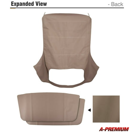 A-Premium Tan Convertible Soft Top with Clear Plastic Window Compatible with BMW 318i 1991 1992 325i 1987 1988 1989 1990 1991 1992 1993 Convertible