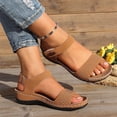 thumbnail image 7 of IEMIEMIEM Womens Orthopedic Walking Sandals Comfortable Arch Support Platform Wedge Thick Memory Foam Cushion Sport Plantar Fasciitis Shoes Ankle Strap Casual Summer Beach Shoes Brown 6.5 Wide, 7 of 7