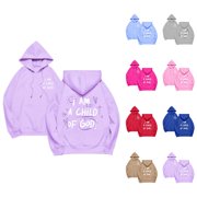 Christian Hoodies for Women 2026 Fall Winter Long Sleeve Cute Bible Verse Casual Hoodie Sweatshirt with Pockets Pullover Tops