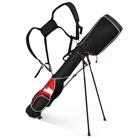 5'' Sunday Golf Bag Stand 7 Clubs Carry Pockets Travel Storage