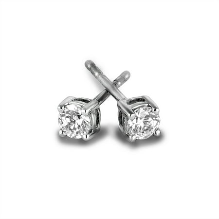 3/8 Carat T.W. Round Diamond Sterling Silver Stud Earrings