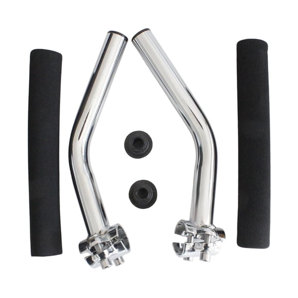 Mango de silla de ruedas,Posicionador corporal,empujador,extensor de manillar para silla de ruedas,Accesorios universales de extensión para adultos,Extensor de Agujero de 25 cm plateado