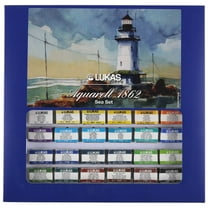 Lukas 1862 Aquarell Artists' Watercolor Paint Set of 24 -Whole Pans -Seaside Set -Vibrant Professional Grade Watercolor Paint -Easy-to-Wet -Intense Color, Long-Lasting -For Professional Watercolorists