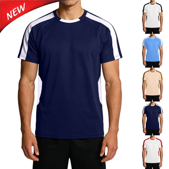 Tqyyweavej Men's Plus Size Jersey Shirts Graphic Workout Short Sleeve Basketball Tshirts Color Block Crew Neck Tops for Running