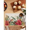 thumbnail image 2 of 2024 Placemat Christmas Berries Tree Robin Poinsettia 4/6pcs Pads Kitchen Accessories Dining Table Mat Coaster Festival Tableware, 2 of 7