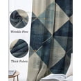 thumbnail image 3 of Navy Blue Geometric Blackout Curtains for Bedroom Living Room Darkening Curtains 63 Inches Long Abstract Modern Green Artwork Window Curtain 2 Panels Set Window Treatment Grommet Drapes 42"x63", 3 of 9