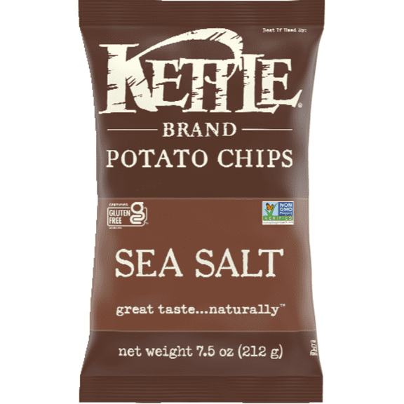 Kettle Sea Salt Potato Chips 7.5 oz - Pack of 3