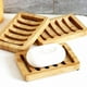 thumbnail image 1 of Paquete de 3 jaboneras de madera de bambú, con soporte para jabón de barra autodrenante, jabonera para ducha, protector de jabón natural para baño, bandeja de jabón de cocina, 1 of 4