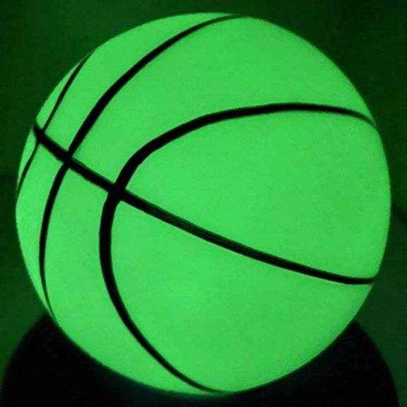Green Glow-In-The-Dark PVC Inflatable Elastic Bouncing Ball, 18cm Diameter, Durable And Portable, For Water, Road, Beach, Basketball Training And Outdoor Play