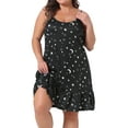 thumbnail image 2 of DARING DIVA Women's Plus Size Sleeveless Fruit Pattern Sleep Dress 1X Black, 2 of 6