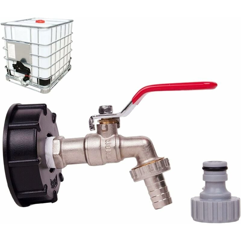 2 Pièces Robinet Pour Tonneau à Eau 3/4 Pouce Plastique Avec Joint