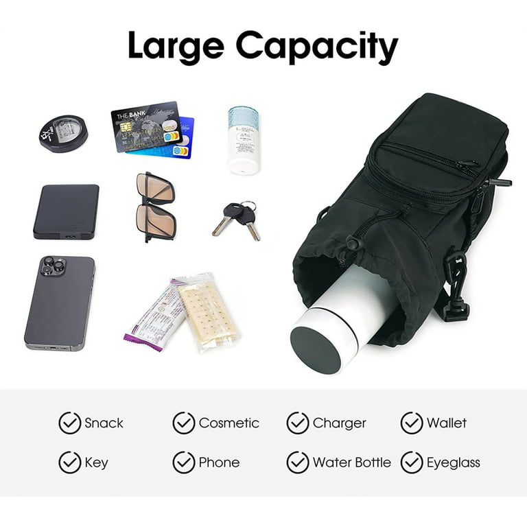 NOGIS Water Bottle Holder with Strap 32oz 40oz Insulated Water Bottle  Carrier Sling Bag with Phone Pocket Water Bottle Sleeve for Walking Hiking