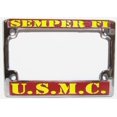 thumbnail image 1 of US Marines Chrome Motorcycle License Plate Semper Fi Frame USMC, 1 of 3