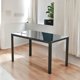 thumbnail image 1 of Mesa de vidrio rectangular de 130cm con patas de mesa metálicas, 1 of 4