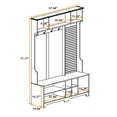 thumbnail image 4 of Sumdeal Hall Tree with Shoe Bench, Coat Rack, Storage and Style Shoe Bench for Living Room,Bedroom,Entryway,Black, 4 of 10