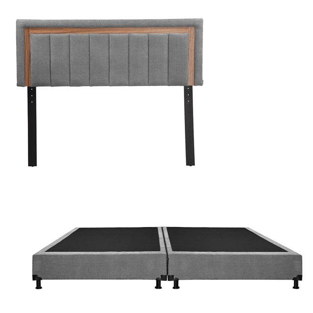 Recámara King Size Trinity Ventur Gris Tormenta + Box Base Cama