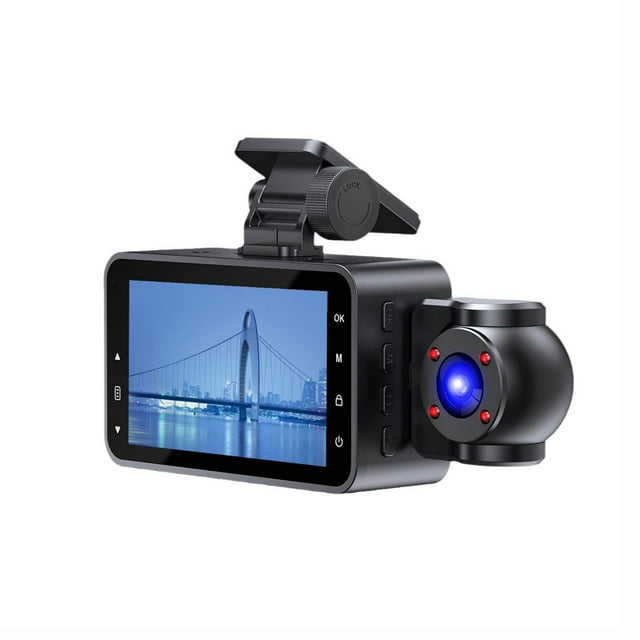 Dash Cam 1080P High Definition Two Recording Wifi Interconnection 3 Inch Screen Infrared Night Vision Driving Recorder For Front And Inside Vehicle Security Recording