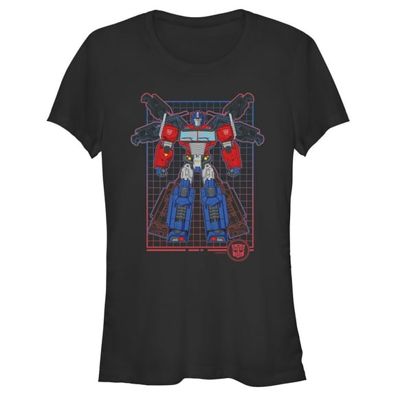 Junior's Transformers Optimus Prime Grid Graphic T-Shirt