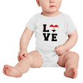 thumbnail image 2 of Love Egypt Flag Heart Baby Jumpsuits (White, 3-6 Months), 2 of 5