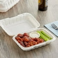 thumbnail image 4 of VeZee Eco Friendly Microwavable , Mineral Filled Recyclable Biodegradable 9x6 Take Out Food Containers with Clamshell Hinged Lid | To-Go, Resturant Carry-out|50CT, 4 of 5