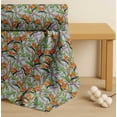 thumbnail image 4 of Soimoi Cotton Cambric Fabric Leaves & Tropical Flower Watercolor Printed Fabric 1 Yard 56 Inch Wide, 4 of 7