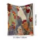 thumbnail image 2 of Manta con estampado de cabeza de pollo, ideal para decoración de interiores y exteriores, sofá cama y sala de estar, ideal para amantes de los pollos, dormitorio, regalos de cumpleaños para mujeres, m, 2 of 2