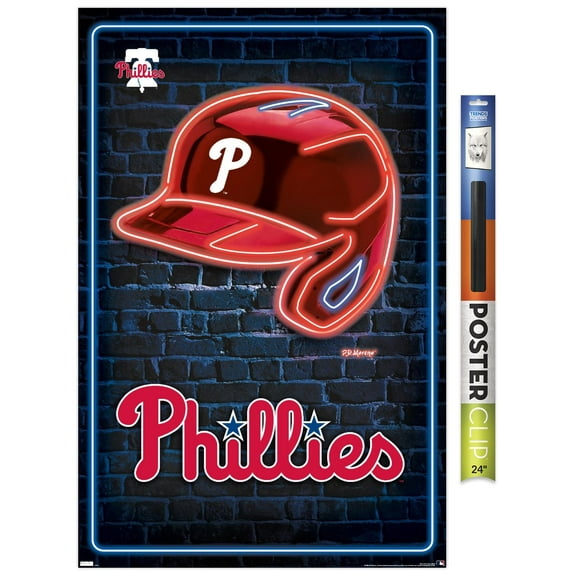MLB Philadelphia Phillies - Neon Helmet 23 Wall Poster, 22.375" x 34"