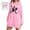 Pink, variant on The Warmy Oversized Hoodie Dress For Women Casual Drawstring Long Sweatshirt With Pocket Fashion Split Hem Long Sleeve Dresses plus Size Long plus Size Semi Formal Dress plus Size Leather Dress Wrap