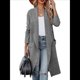 thumbnail image 1 of Cárdigan Holgado de Punto Abierto para Mujer, Informal, de Larga, Drapeado, con Bolsillos, Chaqueta Larga, Suéter. Gris XL, 1 of 10