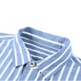 thumbnail image 3 of LODIENY Striped Long Sleeve Dress Shirt for Men Button Down Collared Baggy Stylish Work Blouses with Pockets Light Blue XXL, 3 of 4