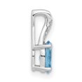 thumbnail image 2 of 14K White Gold Oval Blue Topaz And Diamond Pendant (Width 6.25) (Length 14.3) - Jbsp, 2 of 5