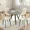 Gray+Beige（A）, variant on 34.8" Round Dining Table for 4 People, Modern Circle Kitchen Table with Metal Legs for Kitchen, Dining Room, Apartment,Gray