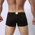 thumbnail image 6 of HUPOM Mens Underwear Boxer Briefs Male Thongs Low waist Drop Waist Solid Open Crotch Coffee L, 6 of 6