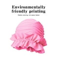thumbnail image 3 of Yucurem Women Elastic Ruffle Swim Cap Hat, Portable Non-Squeezing Shower Cap, Ear Protection Swimming Cap for Long Short Hair (Pink), 3 of 10