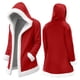 thumbnail image 1 of Ceisia Women's Christmas Solid Color Hooded Cardigan Long Sleeve Gift Wool Collar Sweatshirt Coat with Pockets, 1 of 8