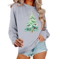 thumbnail image 3 of Frostluinai Sweatshirts for Women Marry Christmas Clothes Crew Neck Long Sleeve Casual Pullover Xmas Tree Graphic Sweat Shirts XS-3XL, 3 of 7