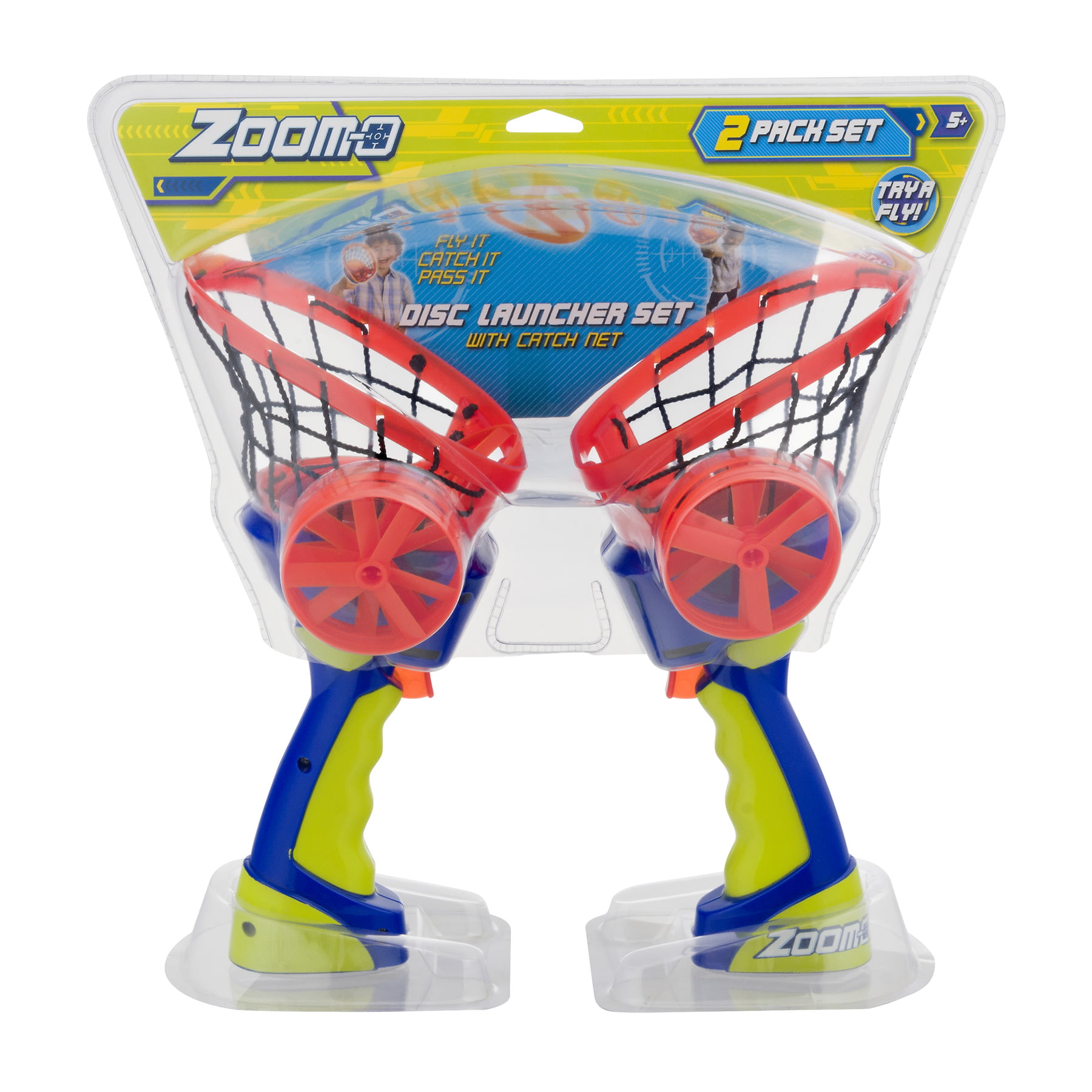 Catch It Zoom-O Disc Launcher Set With Catch Net Fly It Pass It! 