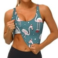 thumbnail image 3 of Uemuo Flamingo Pattern Women's Sports Bra - High Impact Support, Breathable, and Comfortable Athletic Bra for Running, Yoga, and Workouts, 3 of 9