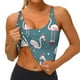 thumbnail image 3 of Fotbe Flamingo Sujetador Deportivo Largo sin Aros para Mujer con Almohadillas y Soporte Medio, Transpirable y Absorbente, Camiseta Tipo Chaleco o Tank Top-Large, 3 of 8