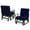 Navy, variant on Gymax 2PCS Patio Glider Chair Single Outdoor Rocking Chair w/ Seat & Back Cushions Black