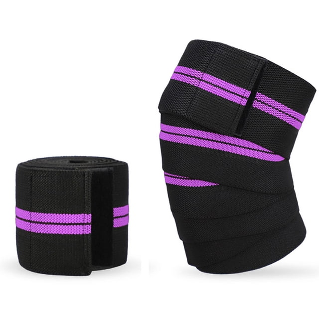 Knee Wraps -Elastic Knee and Elbow Support & Compression - For Powerlifting, Fitness,Gym Workout