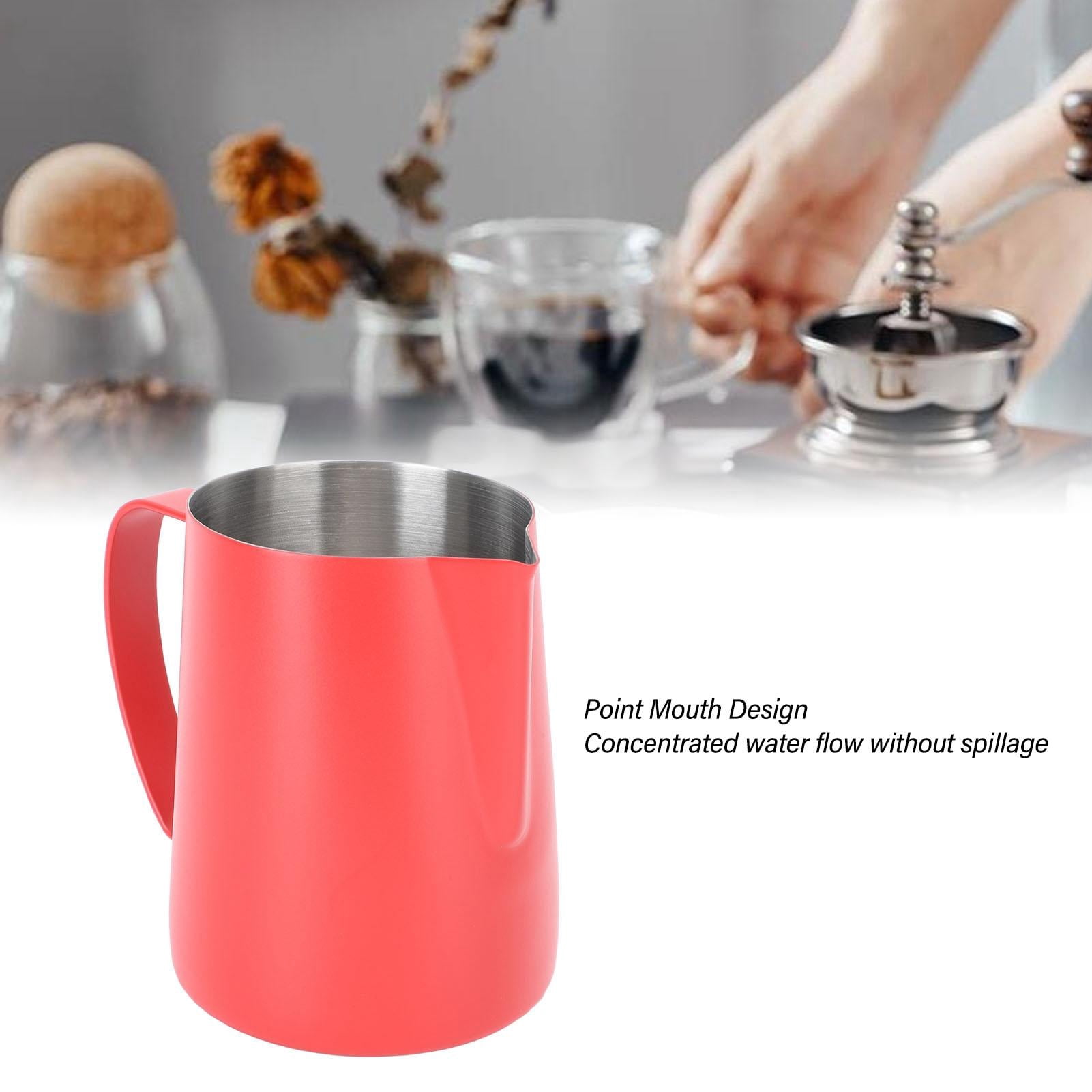 LAZIOEGR 600 ML Stainless Steel Coffee Frother & Latte Art Pitcher with Inner Scale and Pointed Mouth