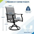 thumbnail image 2 of Patio Swivel Dining Chairs Textilene High Back Set of 2, All Weather Patio Chair with Padded Textilene, Outdoor Swivel Rocker Chair for Lawn, 2 of 7