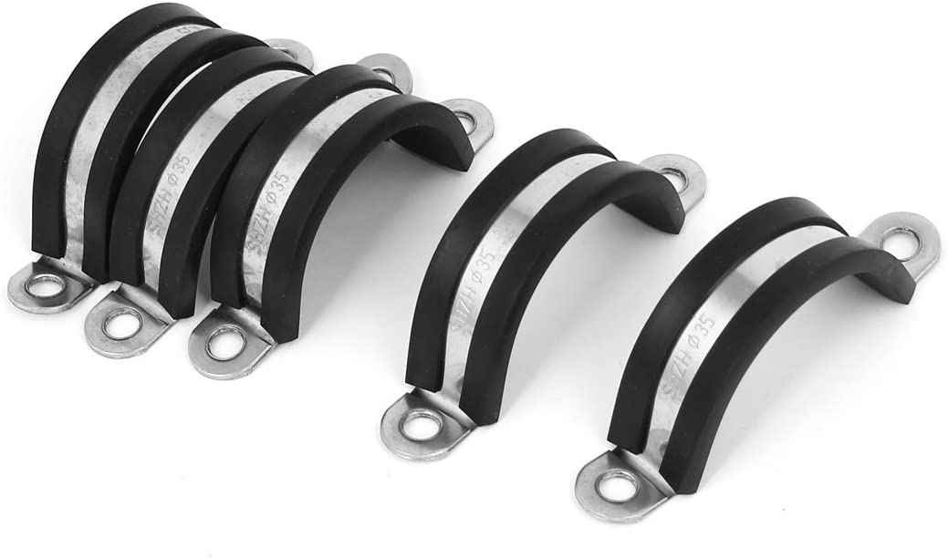 35mm EPDM Clamps Rubber Lined U Clip Cable Wire Fuel Hose Pipe Clamps