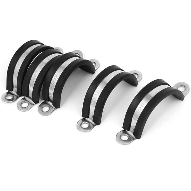 35mm EPDM Clamps Rubber Lined U Clip Cable Wire Fuel Hose Pipe Clamps