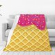thumbnail image 1 of Balery Red Ice Cream Manta de Felpa Suave y Acogedora – Cobija de Franela Aterciopelada para Cama, Lavable y Cálida para Sofá, Mascotas, Transpirable-50"x40", 1 of 7
